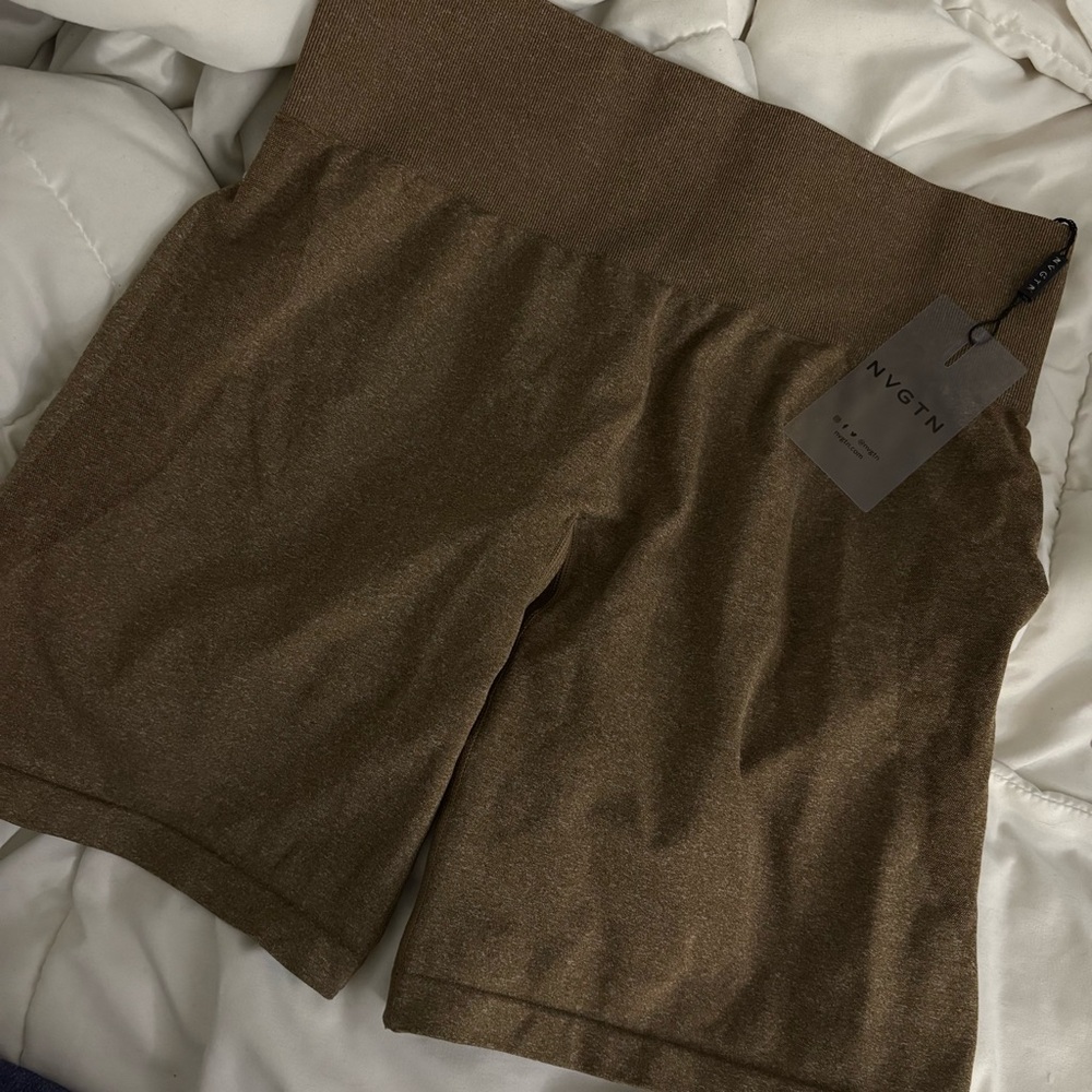 NVGTN Brown High-Waist Bike Shorts